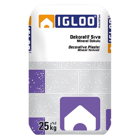 IGLOO Dekoratif Sıva C40 Kalın Çizgi Desenli Beyaz 25 kg