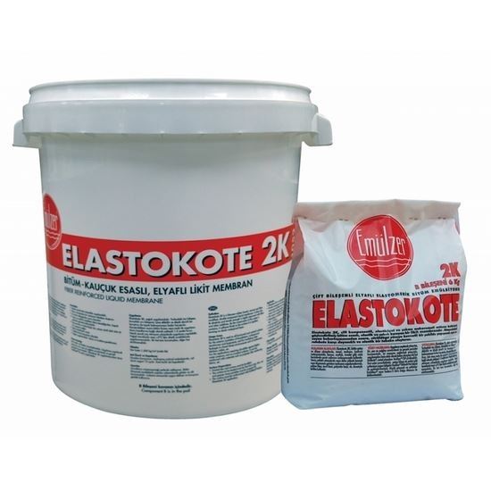 Elastokote 2K Bitüm-Kauçuk Esaslı Çimento Elyaf Modifiyeli İki Bileşenli Likit Membran 24 kg Bitüm + 8 kg Toz