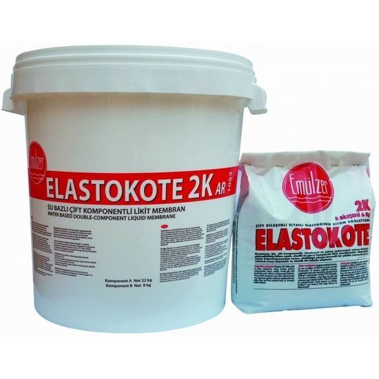 Elastokote 2K AR Bitüm-Kauçuk Esaslı Çimento Polimer Modifiyeli İki Bileşenli Likit Membran 22 kg Bitüm + 8 kg Toz