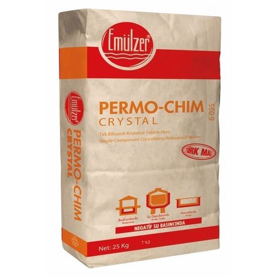 Permo Chim Crystal Tek Bileşenli Kristalize Yalıtım Harcı 25 kg/Kraft Torba