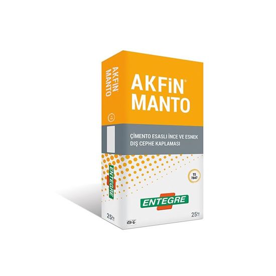 Akfin Manto Çimento Esaslı Polimer Katkılı İnce ve Esnek Dış Cephe Kaplaması 25 kg Beyaz