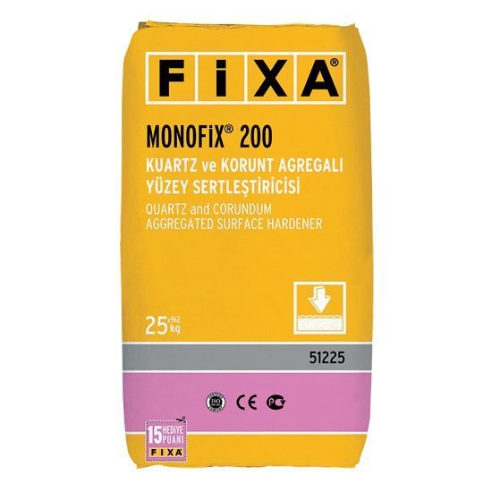 MONOFİX 200 Kuartz ve Korunt Agregalı Yüzey Sertleştiricisi Gri 25 kg
