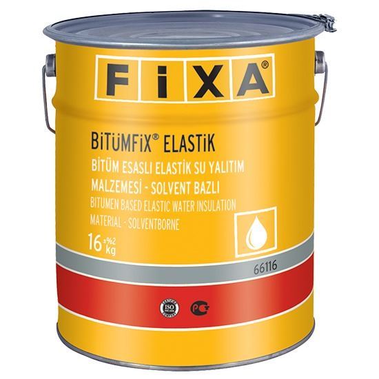 BİTÜMFİX ELASTİK Bitüm Esaslı Elastik Su Yalıtım Malzemesi - Solvent Bazlı Siyah 16 kg