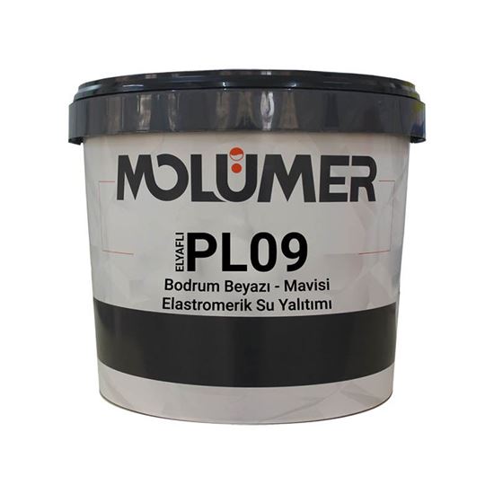 Molümer PL09 (Elyaflı) Bodrum Beyazı-Mavisi Elastomerik Su Yalıtımı 18 kg