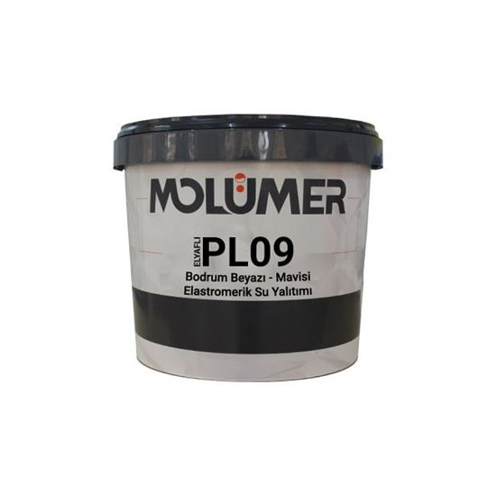 Molümer PL09 (Elyaflı) Bodrum Beyazı-Mavisi Elastomerik Su Yalıtımı 3.5 kg