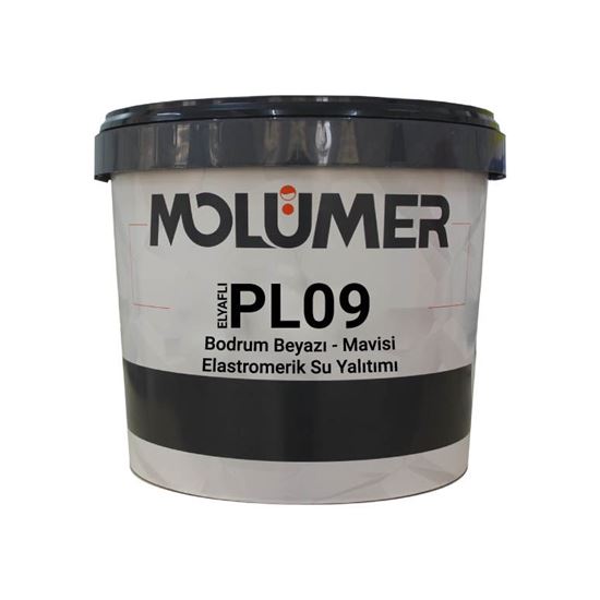 Molümer PL09 (Elyaflı) Bodrum Beyazı-Mavisi Elastomerik Su Yalıtımı 10 kg